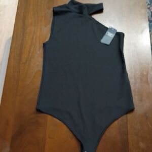 Abercrombie & Fitch Charcoal One-Shoulder Bodysuit